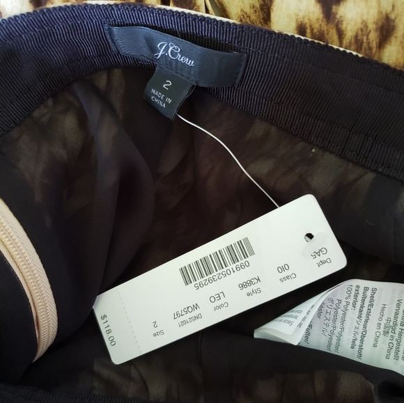 JCrew Pleated Leopard Print Pleated Midi Skirt WQ5797 Neutral Sz 2 - Picture 4 of 5